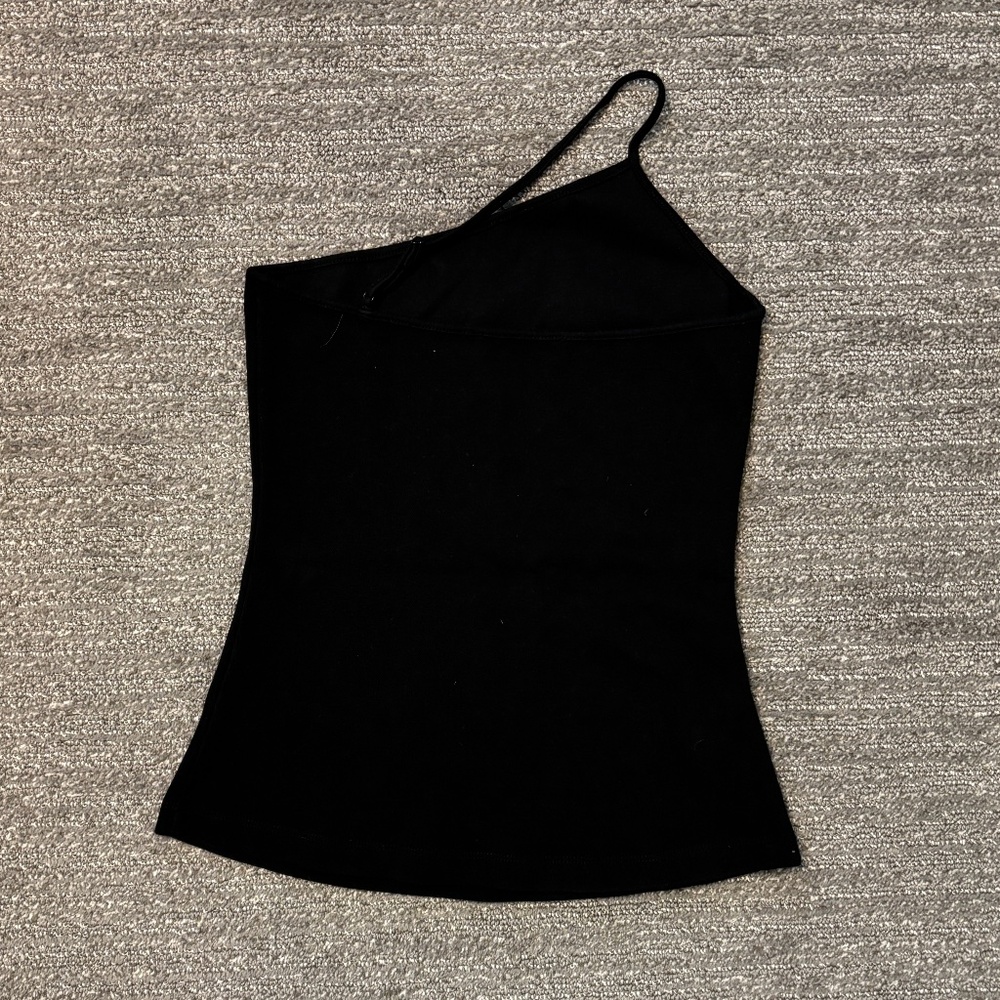 Modern Citizen One-Shoulder Ribbed Tank - Black - Picture 3 of 4